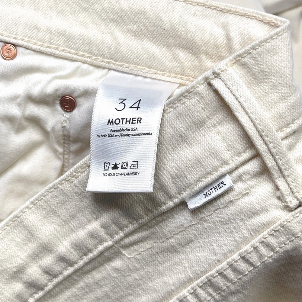 MOTHER SUPERIOR Barrel Jeans Sz 34 NWT Half Piped Ankle Relaxed Cream $258 - Picture 13 of 14
